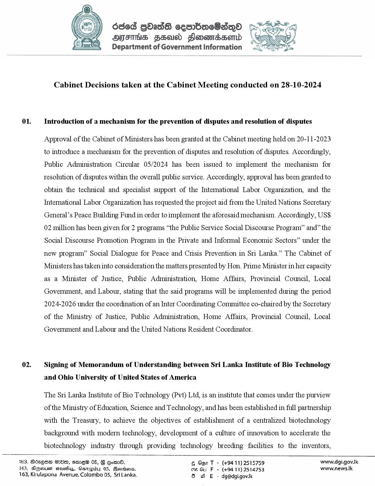 Cabinet Decision on 28.10.2024 English page 001